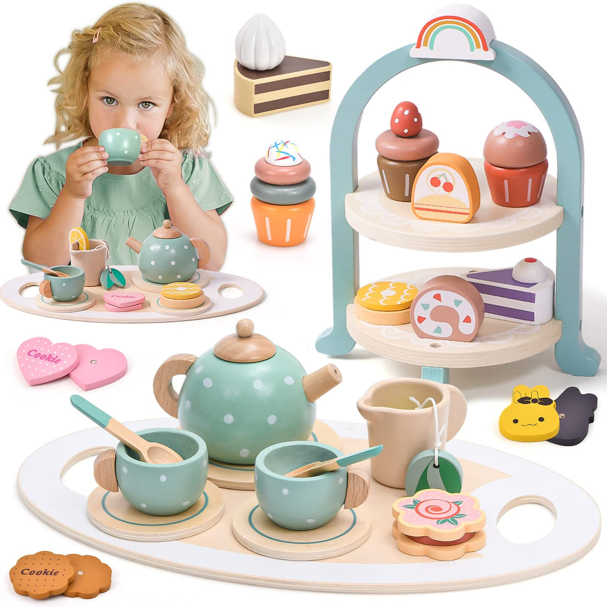 Wooden Tea Party Play Set