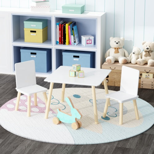 Wooden Kids Table and 2 Chairs Set