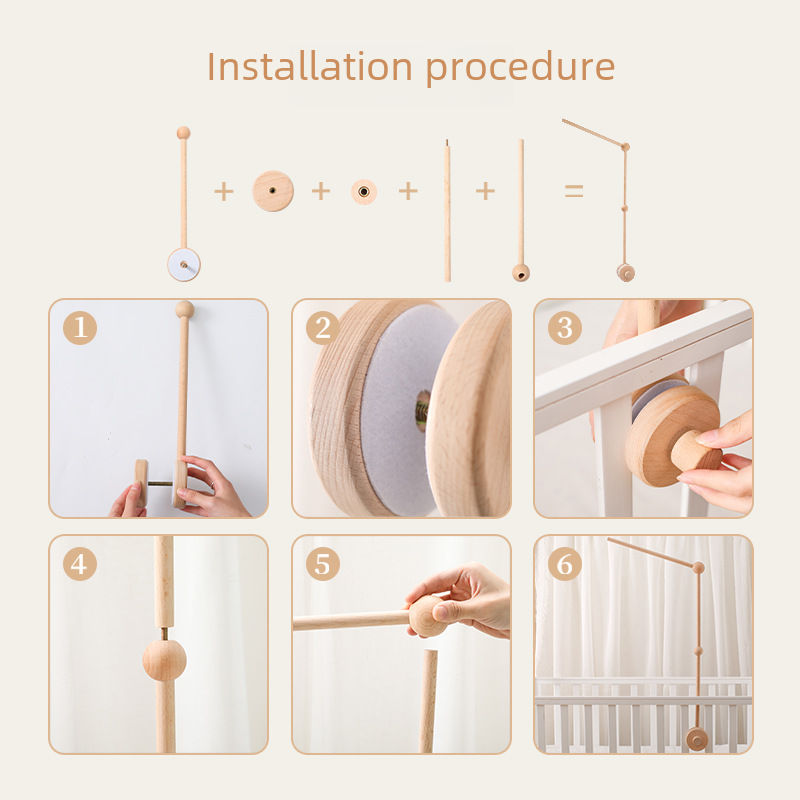 Wooden Baby Crib Mobile Stand