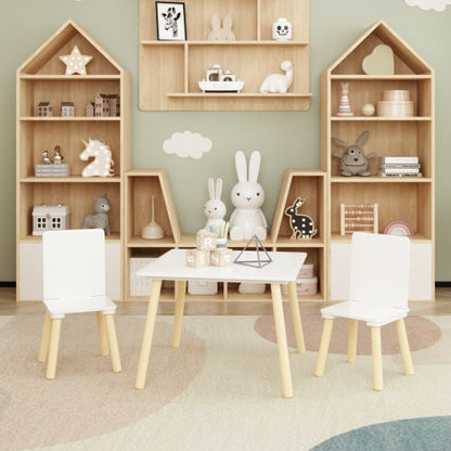 Wooden Kids Table and 2 Chairs Set